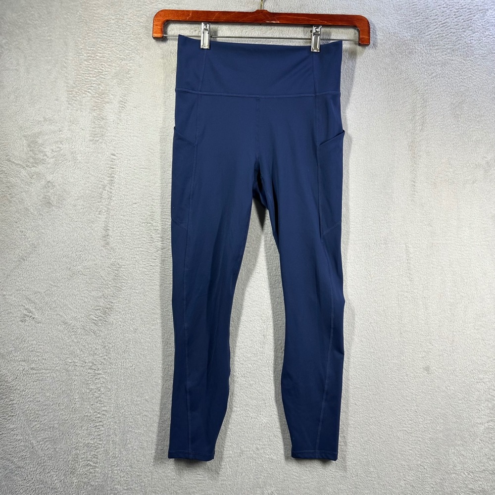 Fabletics PureLuxe Leggings Women XS Navy Blue High Waisted Pocket Yoga Pants
